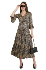 Selena Flared Long A-Line Tier Dress