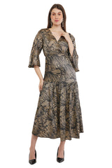 Selena Flared Long A-Line Tier Dress