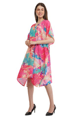 Coral Short Kaftan with strings on the inside        