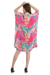 Coral Short Kaftan with strings on the inside        