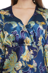 Blue Lily Flared Long A-Line Tier Dress