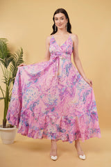 Diana Long A-Line Dress with Knot