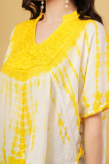 Amy Embroidered Tie Dye Short Poncho Kaftan
