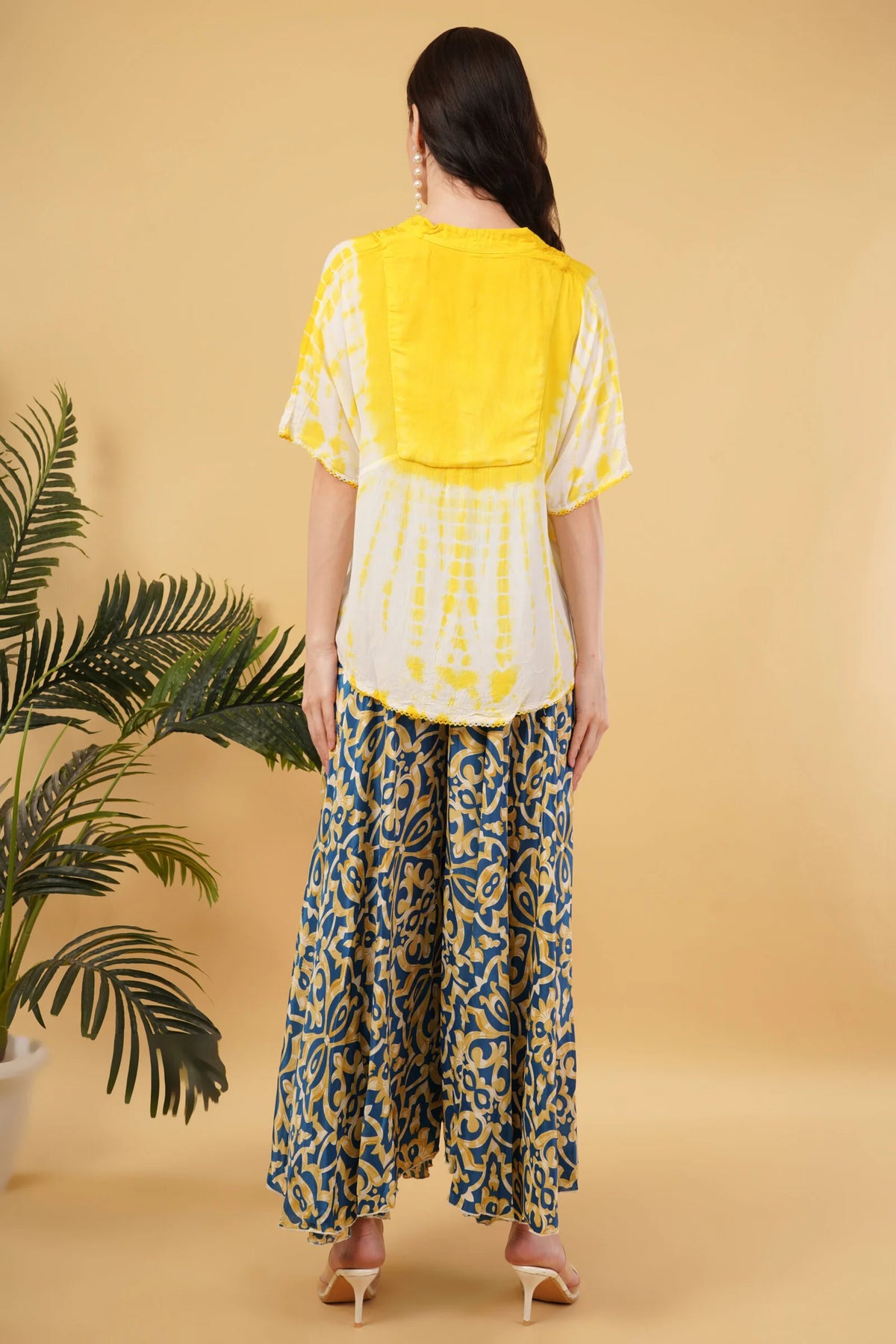 Amy Embroidered Tie Dye Short Poncho Kaftan