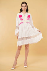 Liva Embroidered Floral Short Dress