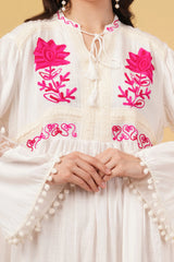 Liva Embroidered Floral Short Dress
