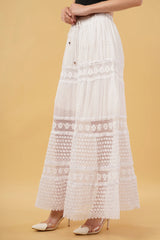 Sierra White A-Line Net Patch Skirt