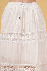 Sierra White A-Line Net Patch Skirt