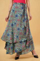 Katy Two Layers Long Wrap-Around Skirt