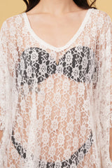 Sirona White Net Beach Kaftan