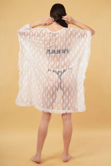 Sirona White Net Beach Kaftan