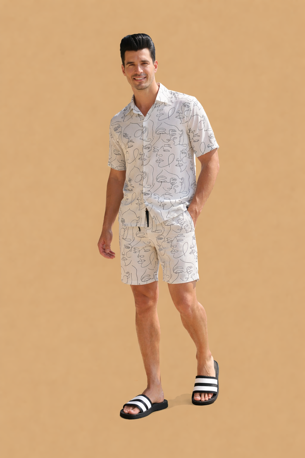 White Faces Statement Shirt for Men