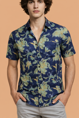 Blue Lily Statement Shirt For Men