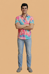 Pink Marble Statement Shirt For Men