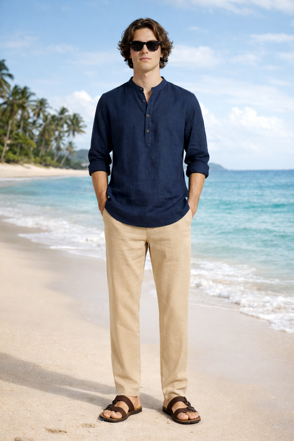 Saphire Leisure Linen Men Co-ord Set