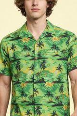 Carribbean Tropical Green Beach Shirt for Men