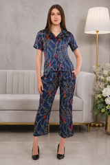 Blue Chain Shirt & Pant Co-Ord  Set              