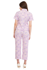 Lavender Floral Shirt & Pant Co-Ord Set