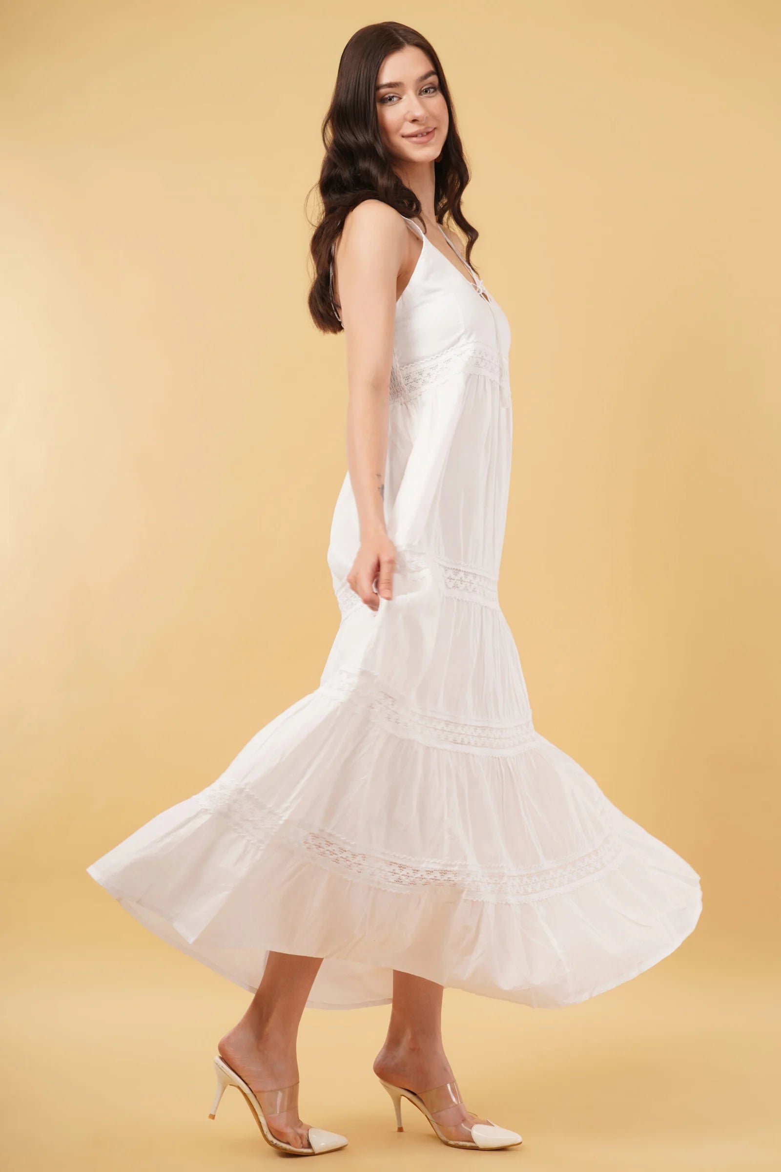 Myra Long A-Line Tier Dress