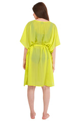 Neon Green Beach Kaftan with strings
