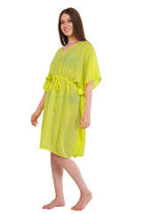 Neon Green Beach Kaftan with strings