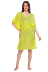 Neon Green Beach Kaftan with strings