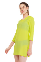 Neon Green Beach Throw Kurti