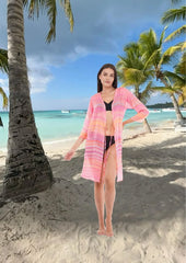 Neon Pink Front Open Kimono      