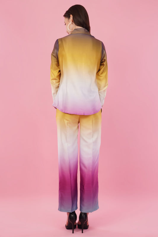 Ombre Shirt & Pant Co-Ord  Set Cool