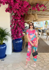 Pink Marble Shirt & Pant Co-Ord  Set             