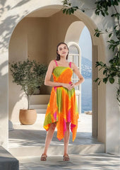 Rainbow Smock Flare Dress      
