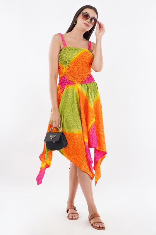 Rainbow Smock Flare Dress