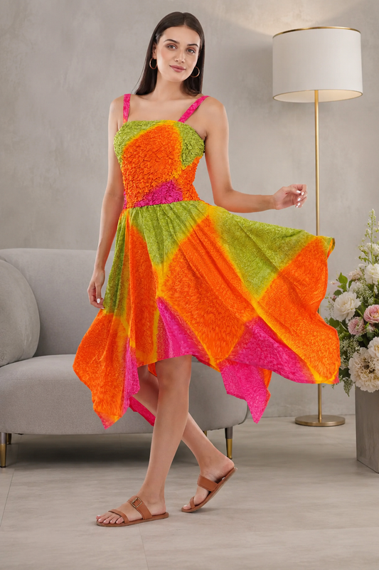 Rainbow Smock Flare Dress