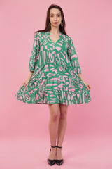 Sage charm Short Tier Dress