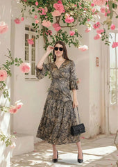 Selena Flared Long A-Line Tier Dress
