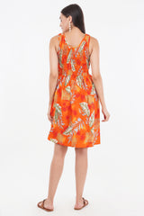 Sunrise Orange Short Smock Dress