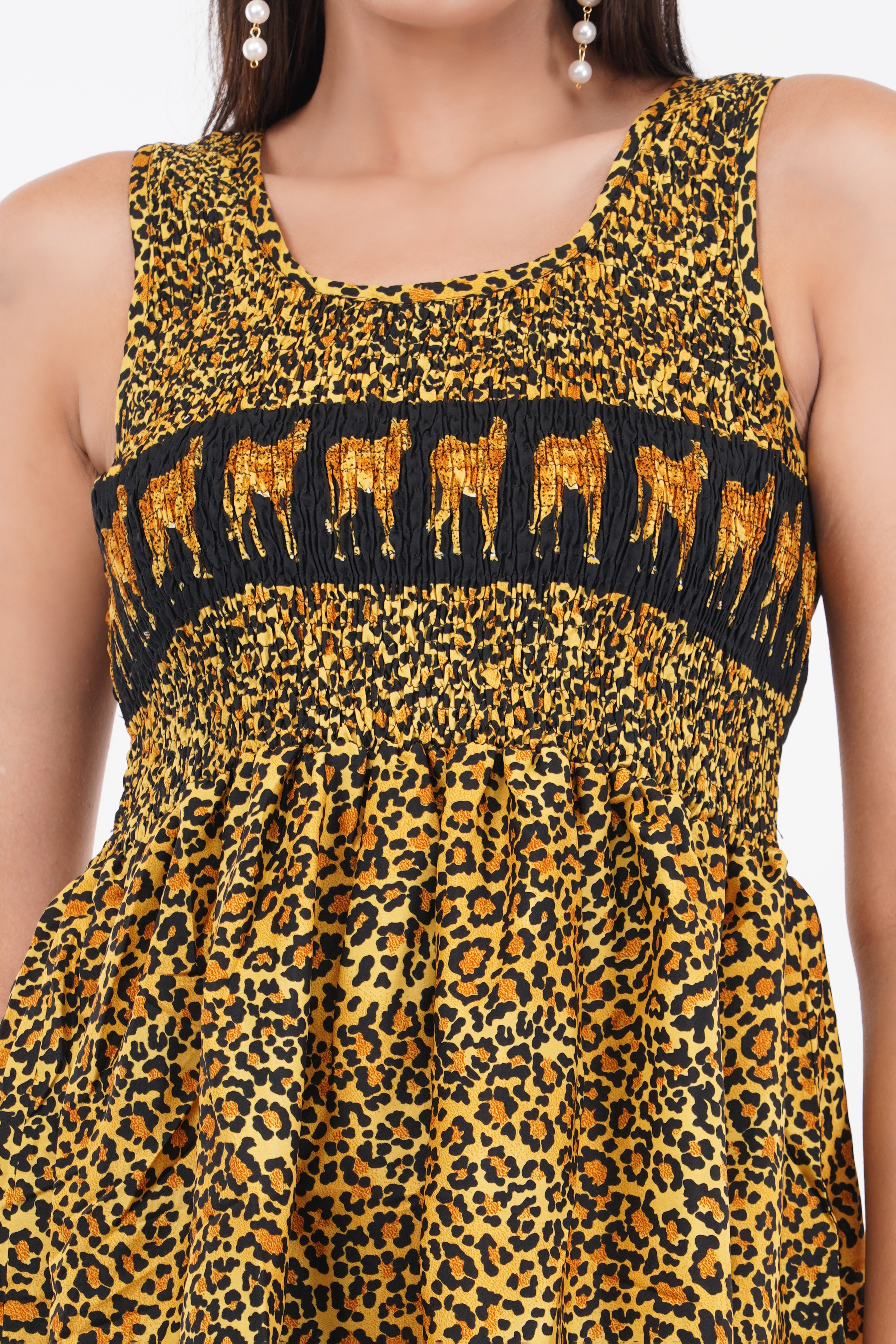 Tiger print Short Smock Dress 