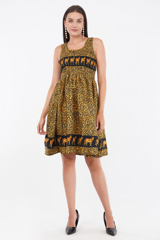 Tiger print Short Smock Dress 