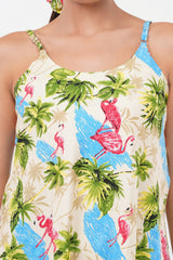 Tropical Flamingo Baby Doll Dress with Scrunchy 3