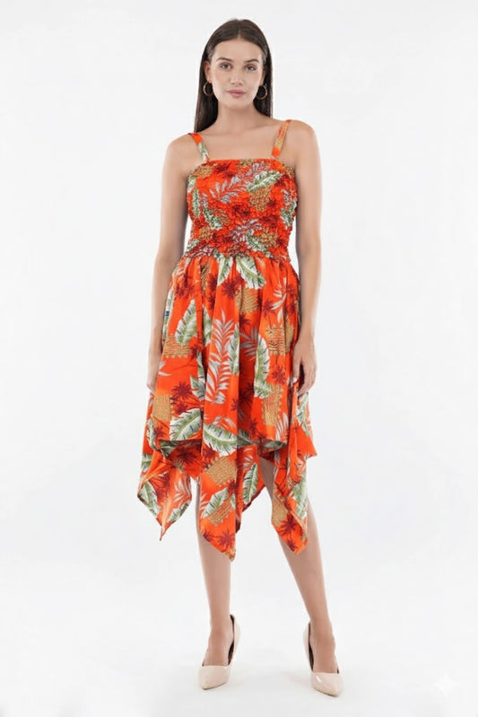 Tropical Sunshine Smock Flare Dress