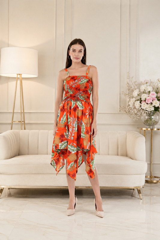 Tropical Sunshine Smock Flare Dress