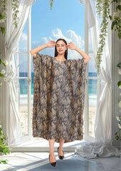 Black Marbal Long Kaftan with strings on the inside               
