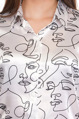 White Faces Shirt & Shorts Co-Ord  Set                                                          