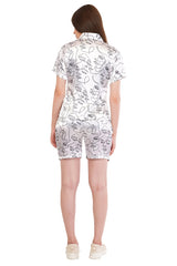 White Faces Shirt & Shorts Co-Ord  Set                                                          
