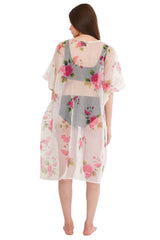 White Pink Beach Kaftan