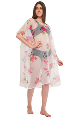 White Pink Beach Kaftan