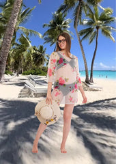White Pink Beach Throw Kurti