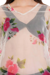 White Pink Beach Throw Kurti