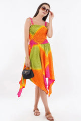 Rainbow Smock Flare Dress      
