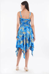 Ocean Blue Smock Flare Dress
